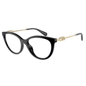 Emporio Armani EA 4213U 50171W Shiny Black Plastic Cat-Eye Sunglasses Clear Lens